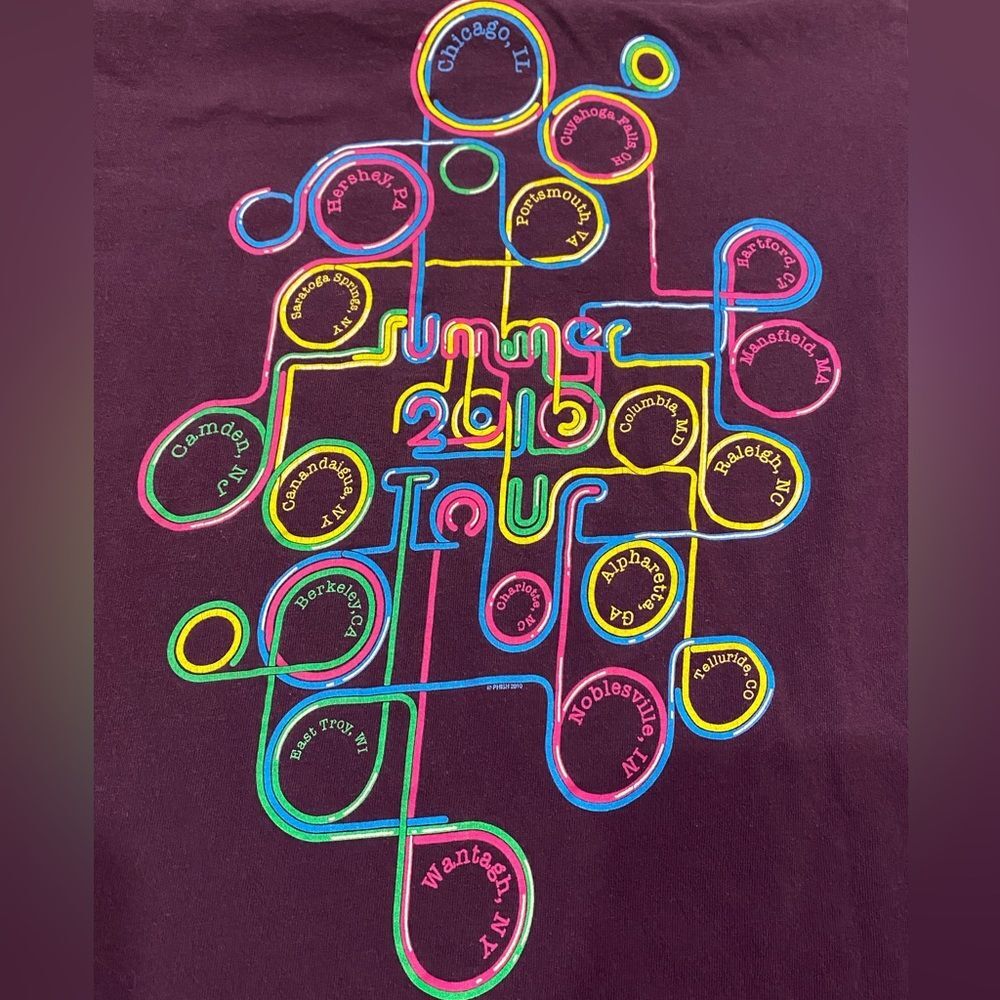 Phish 2010 Summer Tour Concert T Shirt Purple Graphic Print Tee S Small - Picture 6 of 7